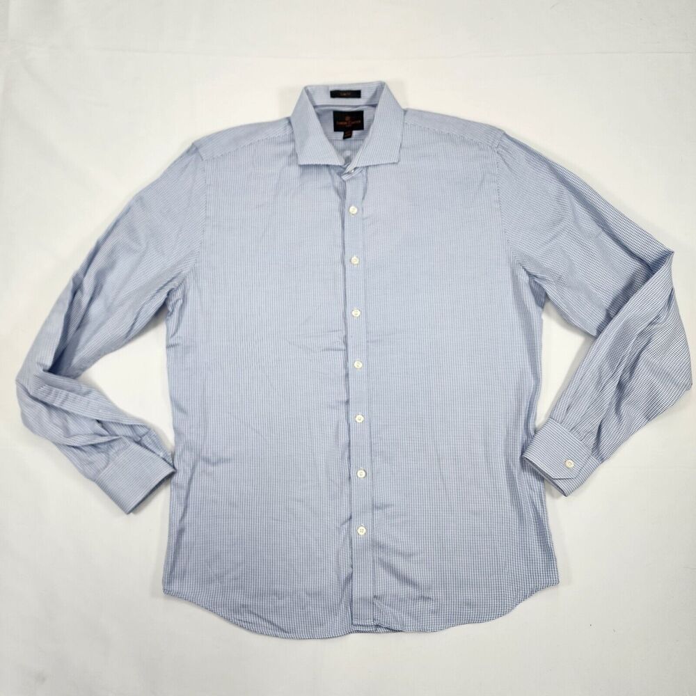Simon Carter Men's Button Up Blue Dress Shirt Collared Slim Fit Size 16.5